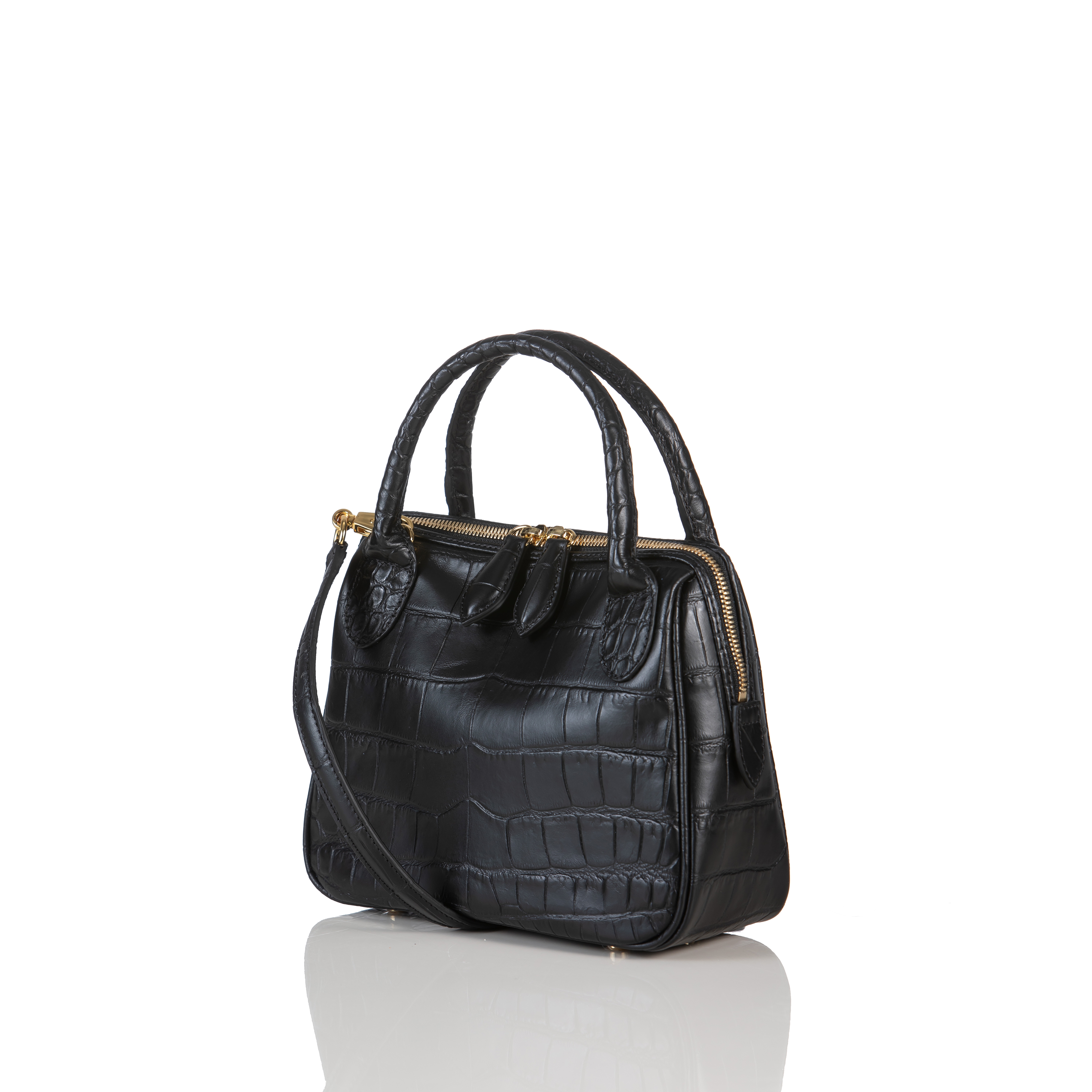 Gramercy bag _ Croco Black Mini
